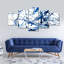 Abstrait bleu marine abstrait - impression sur toile tendue 5 pièces-376687397