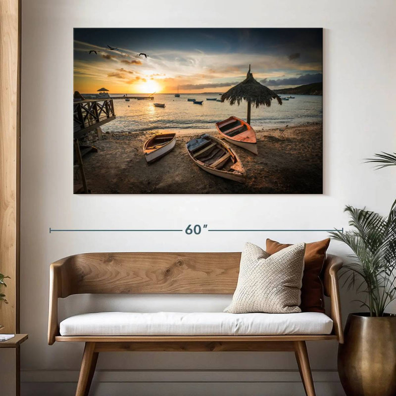 Mehar Wooden Boats In Curacao, 34" H x 51" W