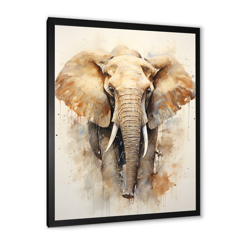 Gentle Elephant Giants sur toile, Cadre simple noir, H 40 po x l 30 po x P 1,5 po