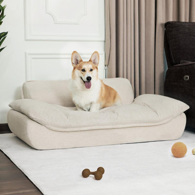 Lit pour chien de 40,2 po de largeur, canapé de compression pour chien avec coussin antidérapant, aucun assemblage requis