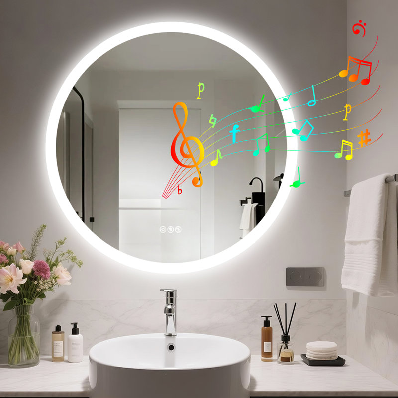 Deovion Round LED Mirror with Bluetooth