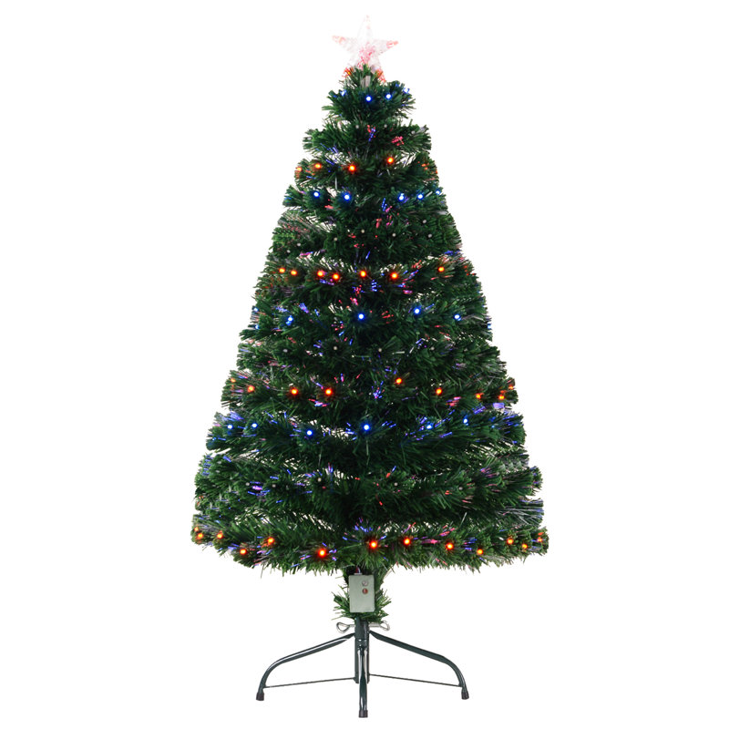 Lighted Artificial Christmas Tree, 3.94ft H x 1.97ft W