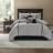 Premium 7-piece Grey King Bedding Set, Faux Suede, Modern Casual