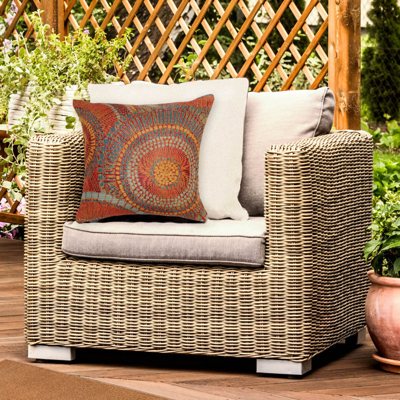 Marina Circles Indoor/Outdoor Pillow 18" X 18", Orange