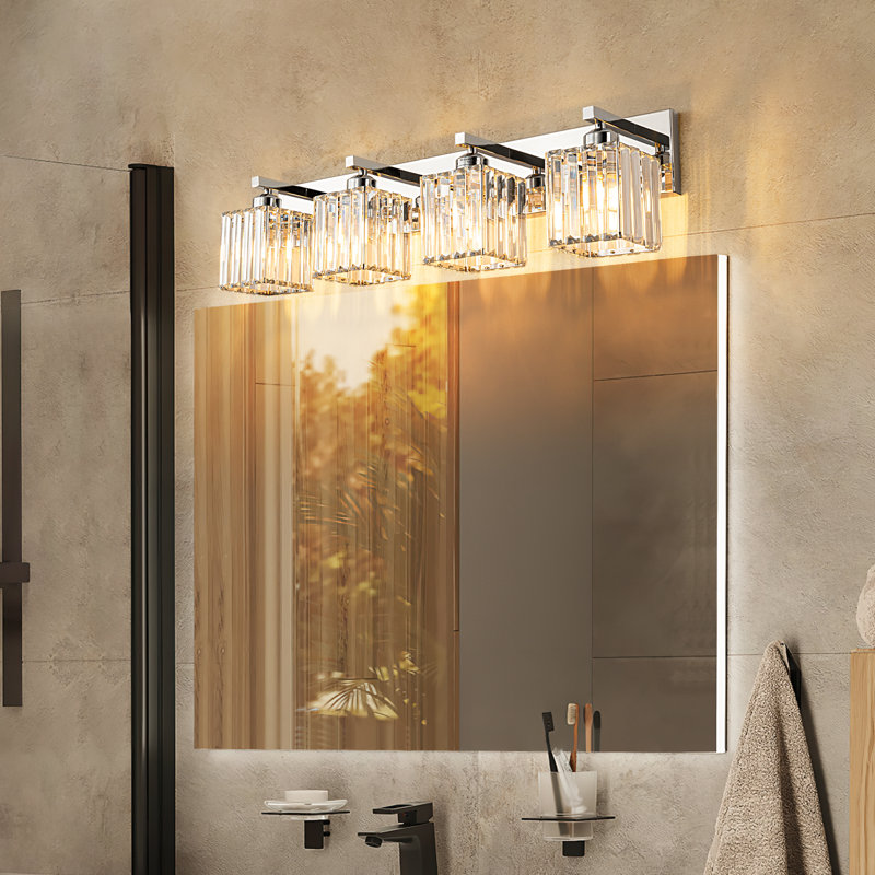 Lanceton Dimmable Vanity Light, Chrome, 4 Lights