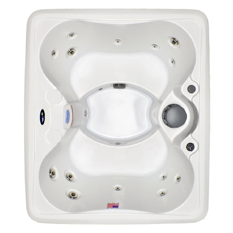 Hudson Bay White Acrylic 5-Person 14-Jet Spa with Stainless Jets