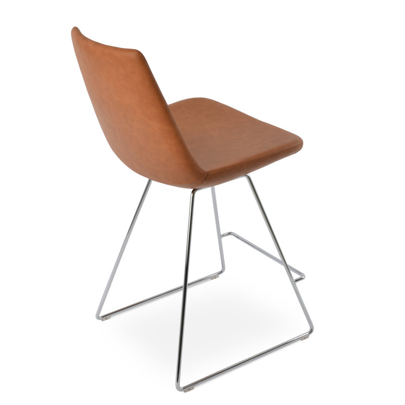Eiffel Wire Bar Stool, PPM Leatherette-Red