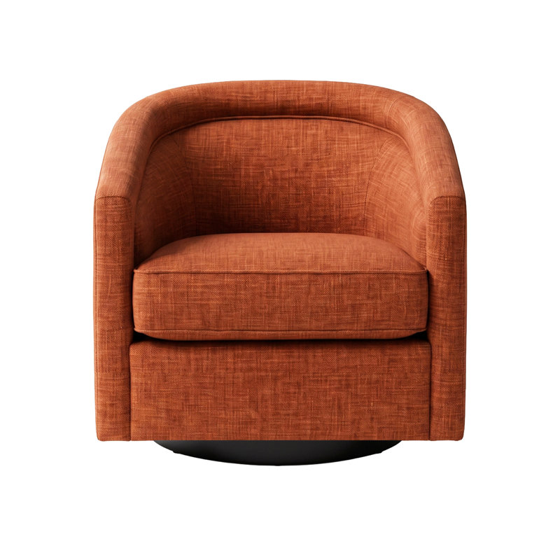 Caitlyn Barrel Swivel Chair - Russet, Russet