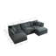 Canapé modulaire en U avec repose-pieds réversible, canapé d'angle convertible 3 places et 2 repose-pieds, canapé en chenille douce minimaliste moderne pour le salon