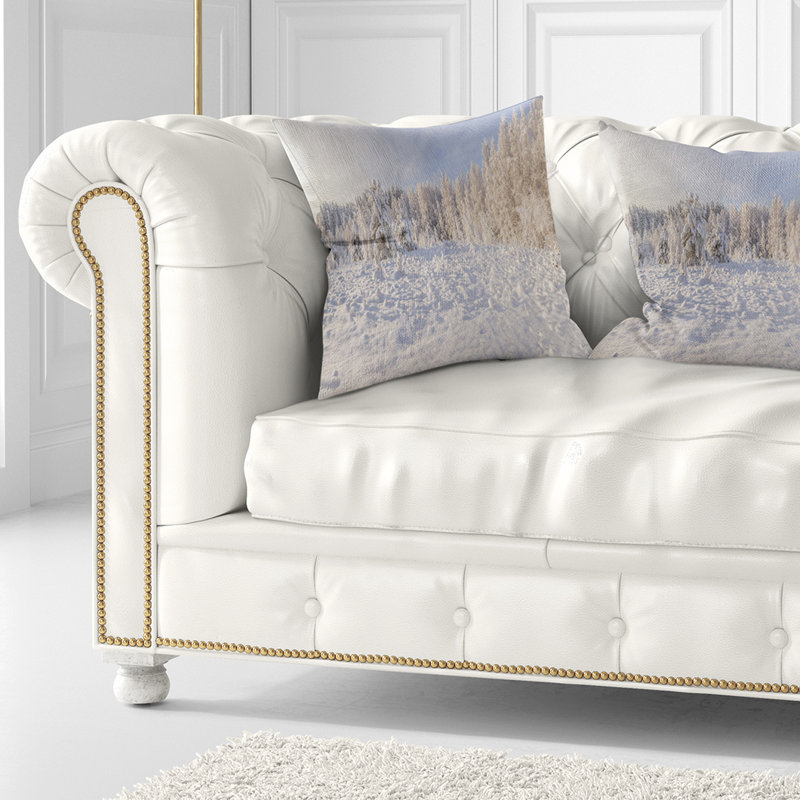 Coussin en bois imprimé Winter Glade, 16 po x 16 po, Coussin décoratif