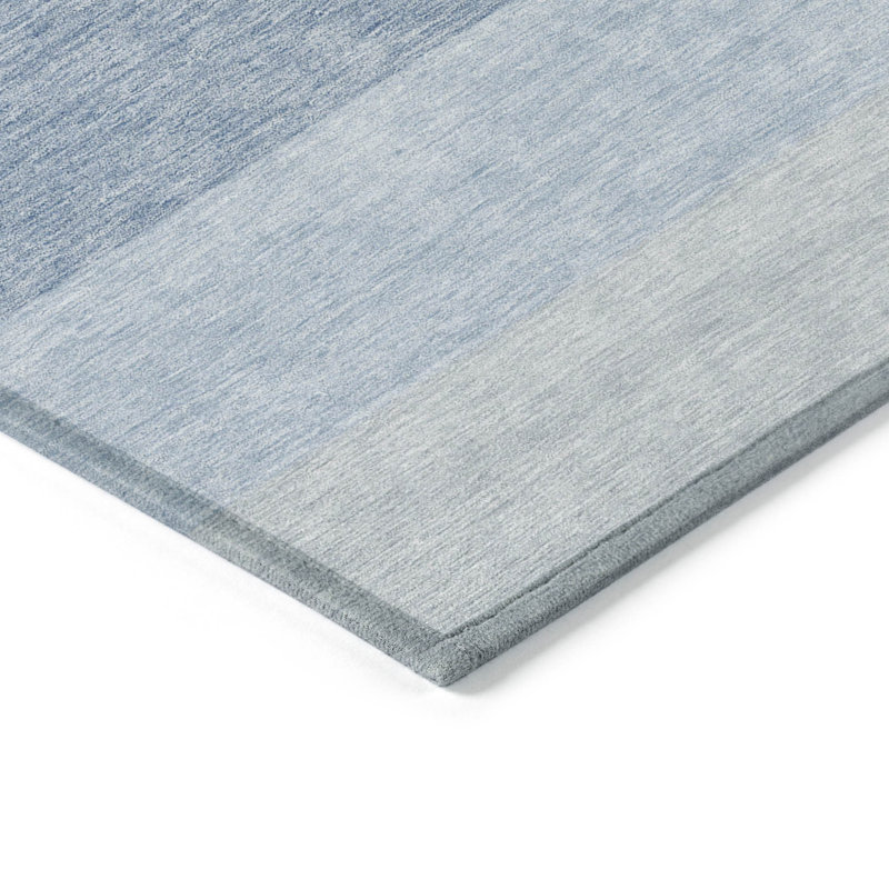 Tapis bleu ombré lavable pour l'extérieur 5 pi x 8 pi