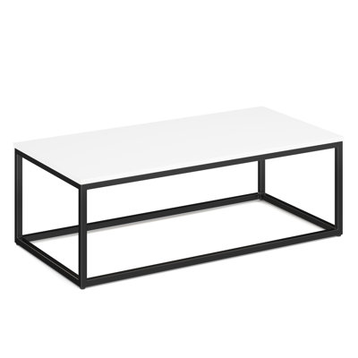 | Lyons | 24'' x 48'' Rectangular Top Coffee Table with Black Metal Base