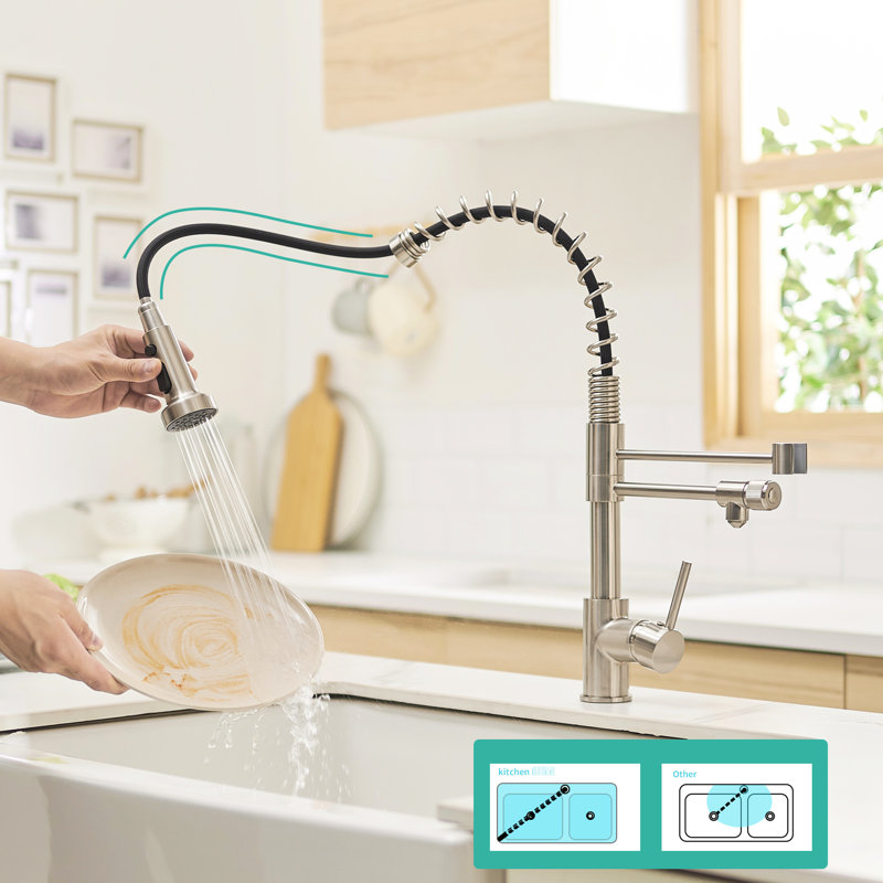 Purifier Drinking Water Faucet For Kitchen - Pull Down Filter Sink In Brushed Nickel Finish Homes Sinks