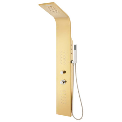 Andino Shower Panel System Stainless Steel 201 Gold Curved