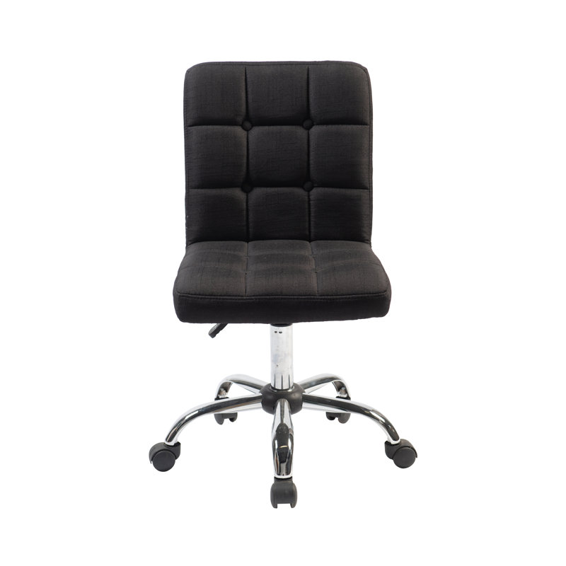 Chaise de bureau en tissu Paillere, Noir