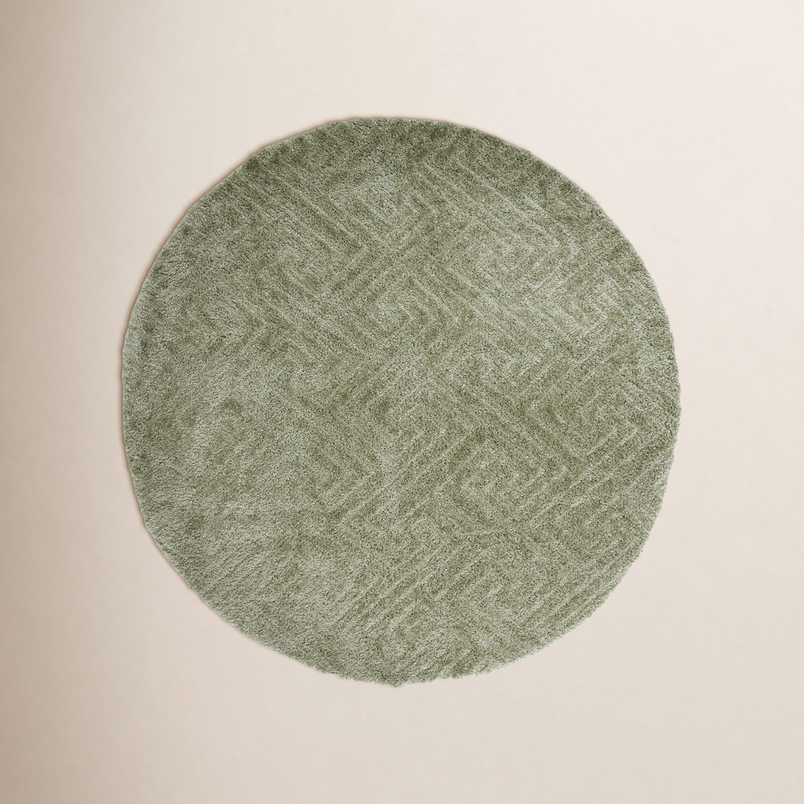 Ninette Shag Performance Geometric Rug, Round 3'