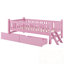 Lit plateforme en bois avec garde-corps et 2 tiroirs-461087884