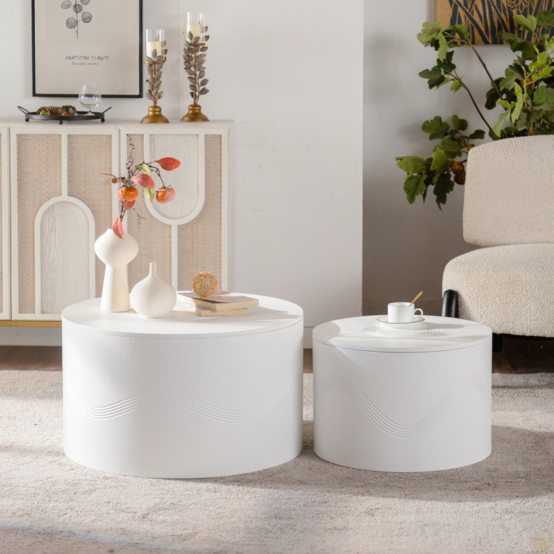 Ensemble de 2 tables basses avec rangement