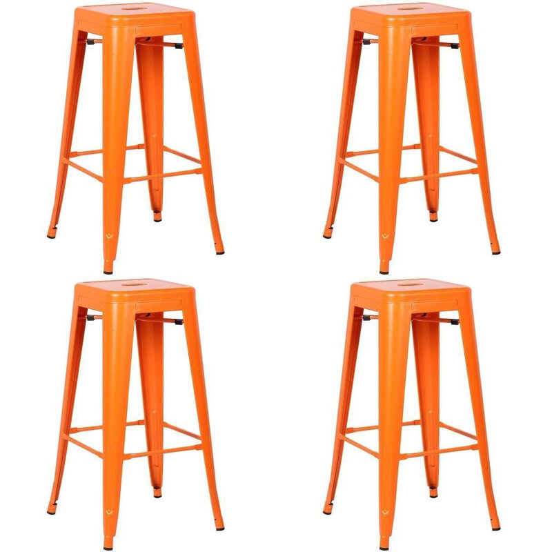 Tabouret de bar et de comptoir Cheryllynne, Orange, Tabouret de bar (assise de 30 po de hauteur)
