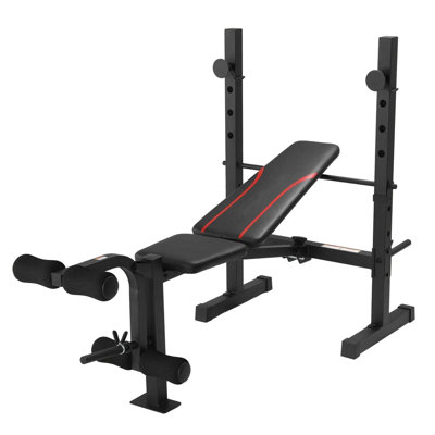Banc de musculation réglable 12-en-1 avec banc de squat extension de jambes et banc d'entraînement courbé et pliable Banc d'entraînement plat / incliné / inclinable