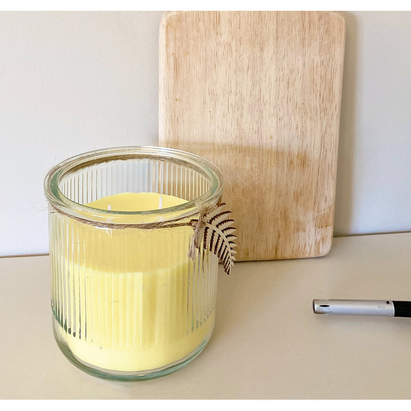 Citronella Scented Jar Candle with Glass Holder