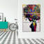 "Portrait féminin" Afro Color Splash sur toile 3 pièces par Harper D.-93024492