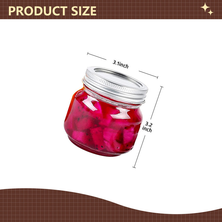Mini Small Glass Jars with Sealed Lids, Clear Glass Food Storage Container, 3.4 oz, Size: 30, Pink