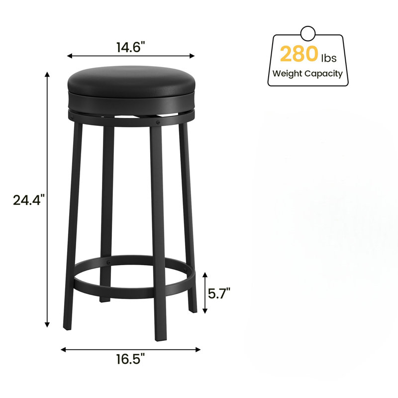 Tabouret de comptoir rembourré 24,4 po Daijana