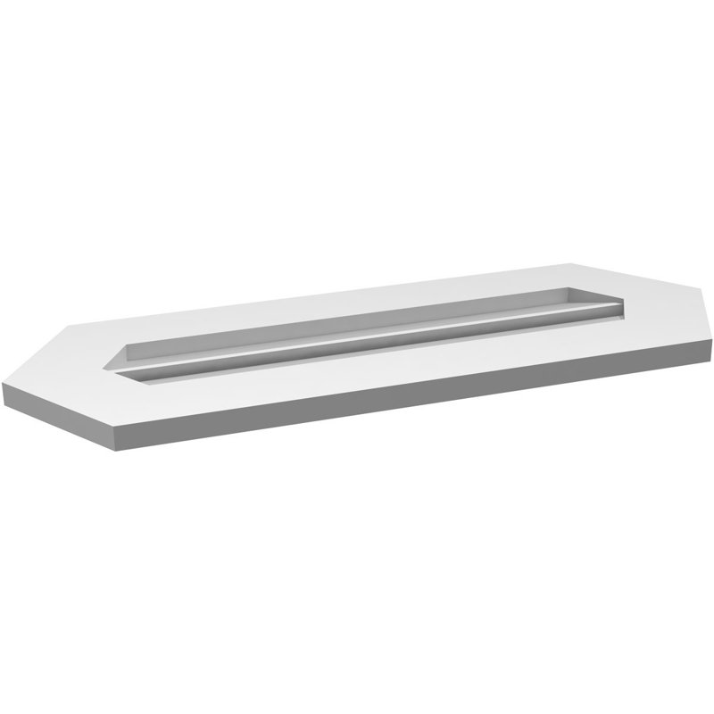 Évent horizontal fonctionnel à pignon en uréthane à surface horizontale Signature, H 12 po x l 32 po x P 1 po