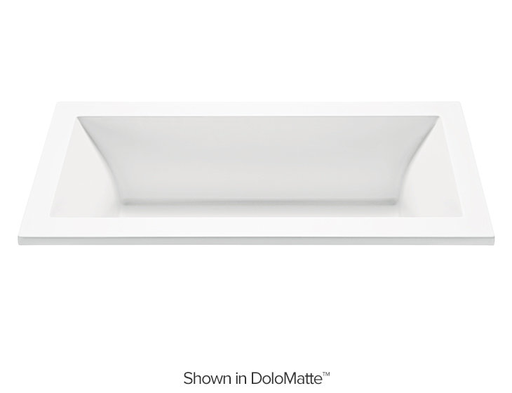 Andrea® 8 DoloMatte 72" x 36" Soaking Solid Surface Bathtub, Undermount, 65.62'' L x 36'' W x 21.25'' H, Matte White