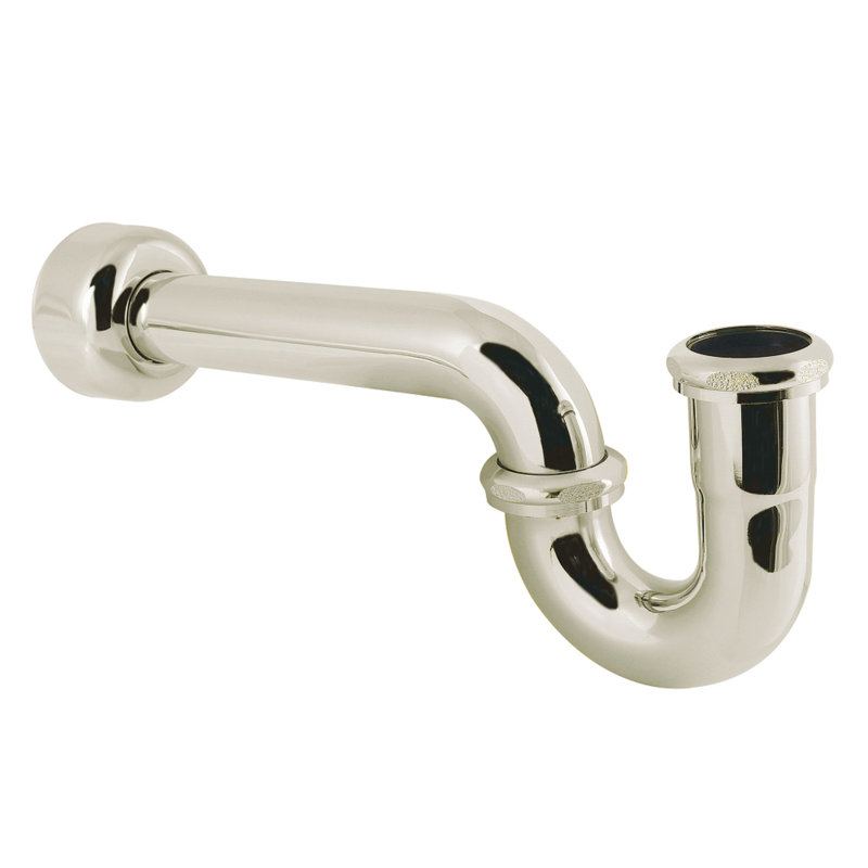 Kingston Brass Trimscape Decor P-Trap with High Box Flange, 13-1/16 Inch Length, 18 Gauge, Polished Nickel