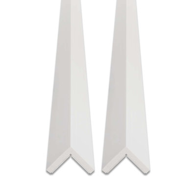 Outwater White Wall Corner Protector Trim With Adhesive, High Impact Polystyrene, 8FT Length