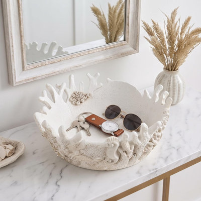 Bol décoratif en résine corail côtier