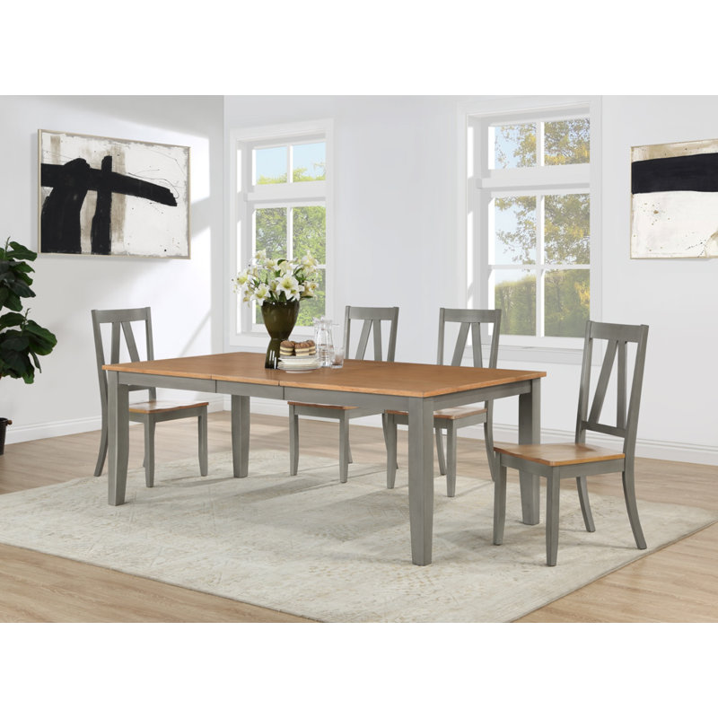 Ensemble de salle à manger rectangulaire L 78 po x l 40 po Devaansh, 5 pièces: table, 4 chaises