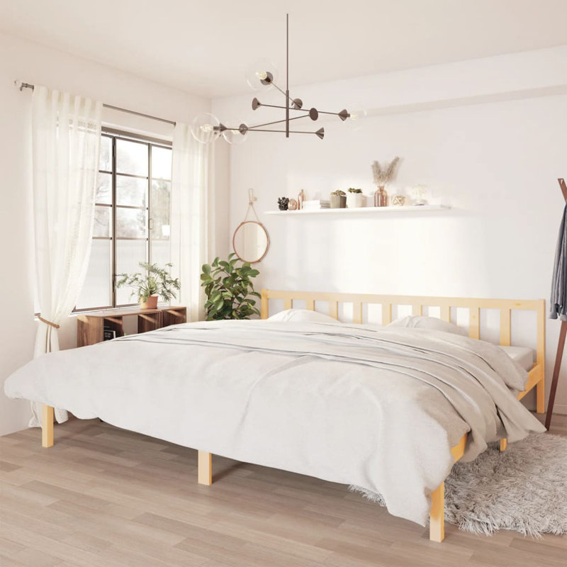 Deron Solid Wood Bed, EU Kingsize - 160 x 200 cm, natural