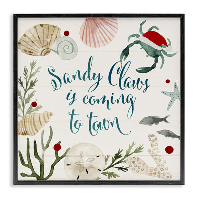 «Santa Claus Nautical Beach Holiday Sandy Christmas» par Victoria Barnes - impression d'art graphique