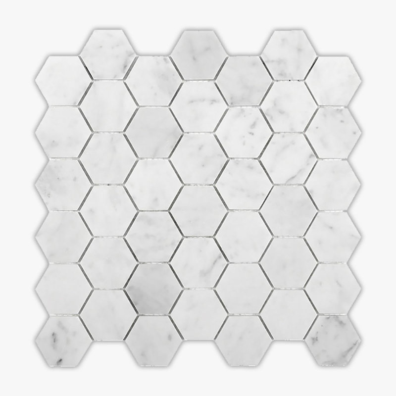 2 in. x 2 in. Honeycomb Marble Tile