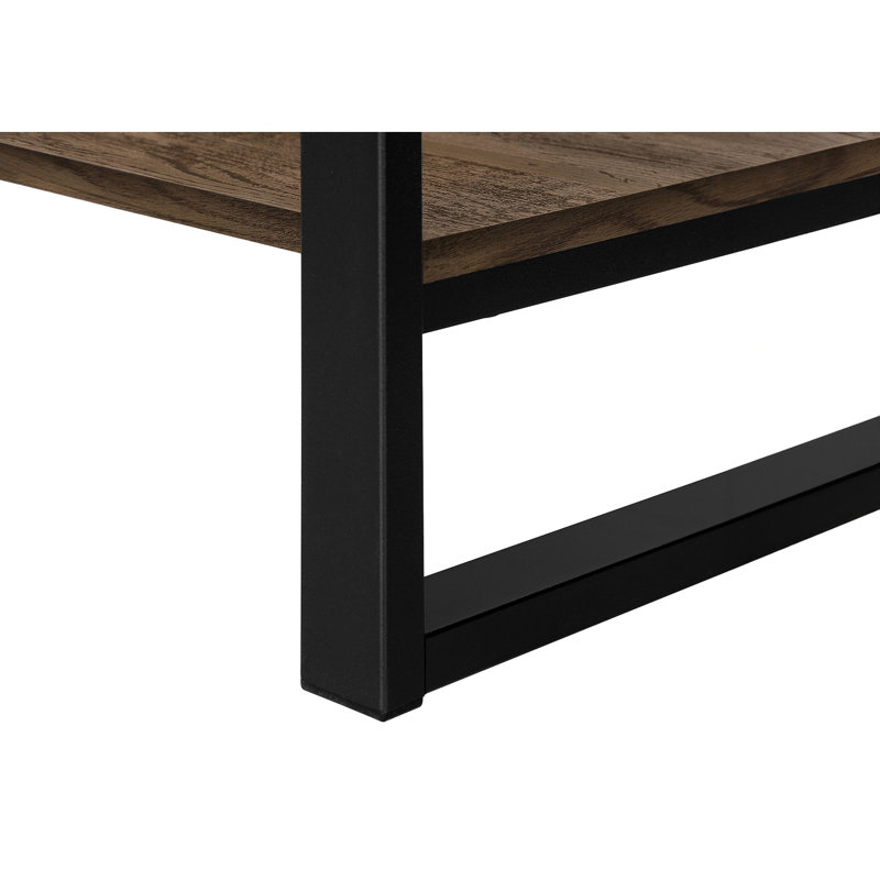 Table d'appoint, console, vestibule, étroit, canapé, salon, métal stratifié, contemporain, moderne, Brun