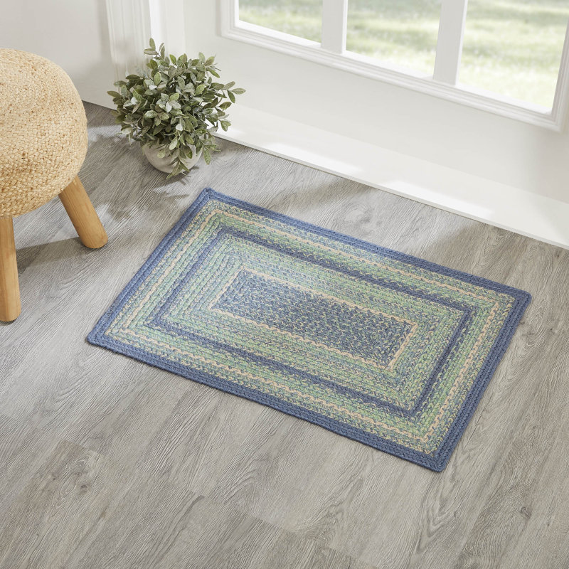 Maronay Hand Braided Geometric Indoor Rug, Rectangle 1'8" x 2'6"