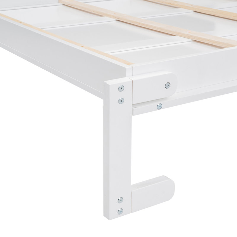 Murphy Bed Wall Bed With Shelves, White, Queen