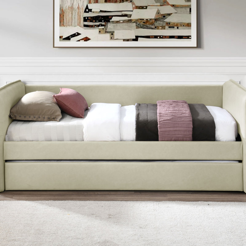 Daybed With A Trundle, Tan