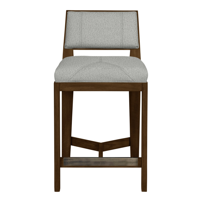 Scoville By Thom Filicia Upholstered Counter Stool with Solid Wood Frame, La Havane, Colombe Tarbee