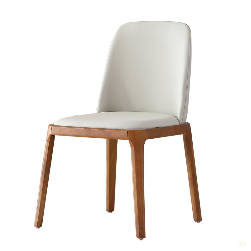 Ensemble de 2 chaises de salle à manger, pieds en bois et similicuir modernes pour la salle à manger de la cuisine (ensemble de 2)