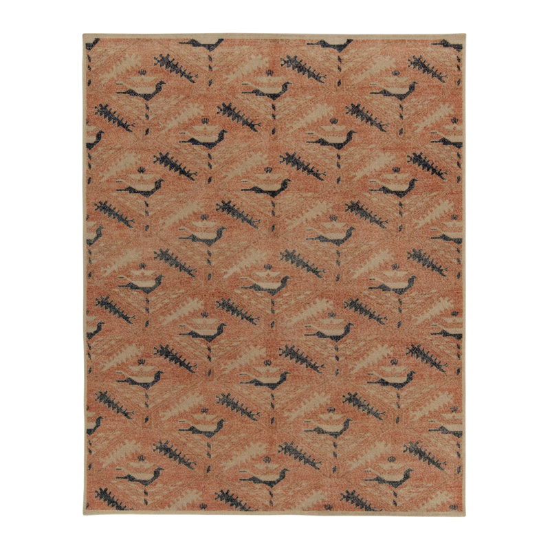 Distressed Homage Hand Knotted Wool Geometric Area Rug, Rectangle 13' x 18'