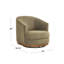 Fauteuil pivotant rembourré Solay avec base en bois, vert mousse-1687135134