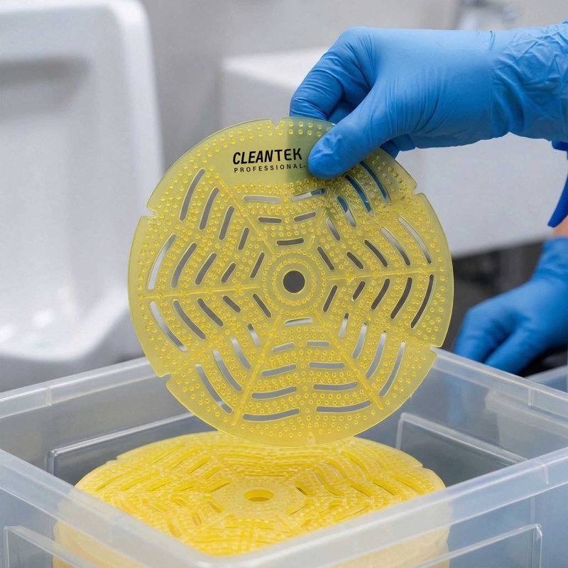  Paquet de 10 urinoirs en plastique anti-odeurs pour salle de bain anti-éclaboussures qui durent jusqu'à 30 jours, Jaune