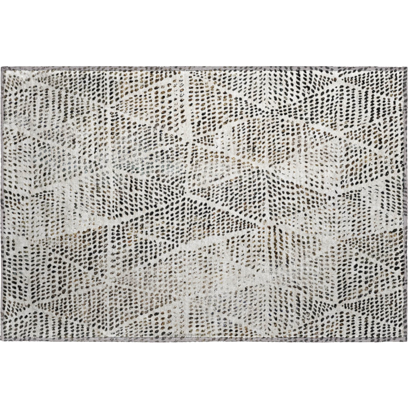 Premium Machine Washable Cerrito AMF591 Ivory Rug, Rectangle 1'8" x 2'6"