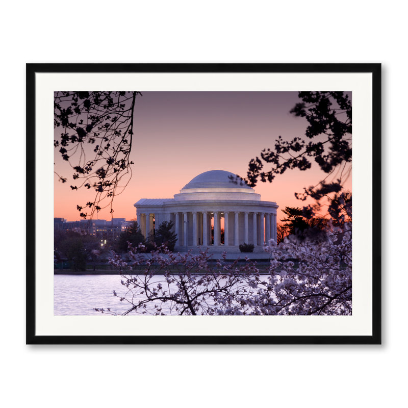 Jefferson Memorial pre Dawn Photographic Print, 24" H x 30" W, Black Framed Paper