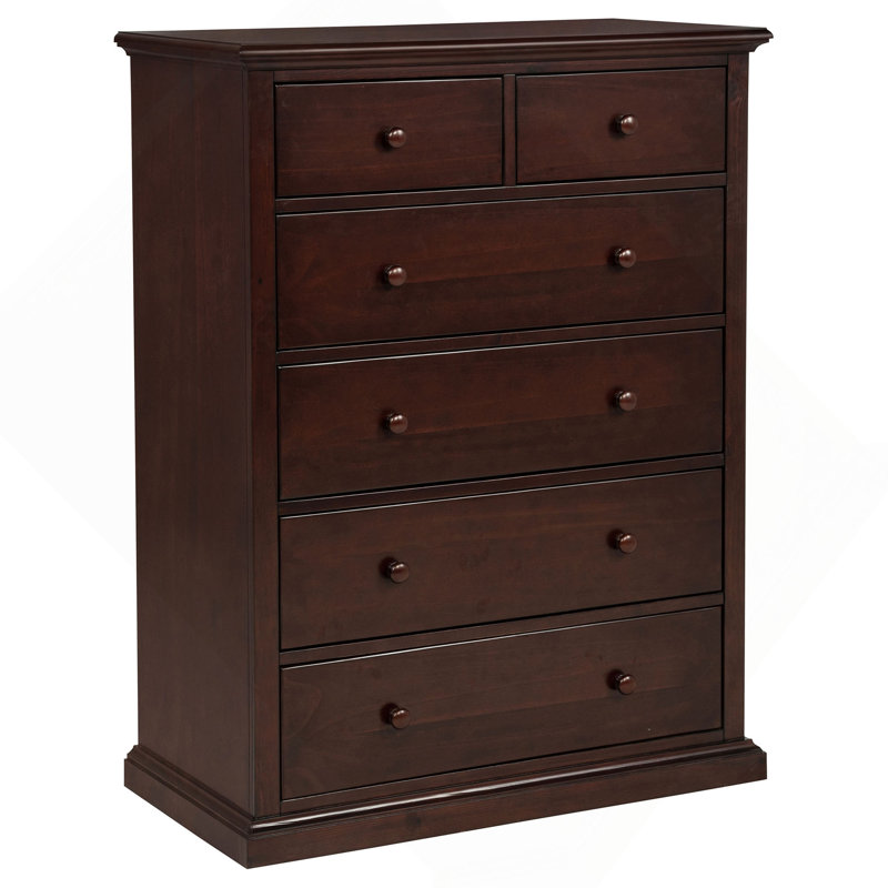 Commode de chambre à 6 tiroirs, Cappuccino