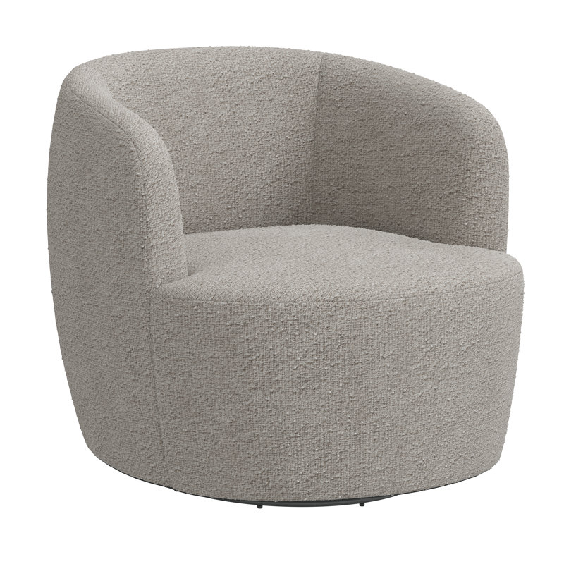 Mina Swivel Barrel Chair, Classic Elephant Boucle
